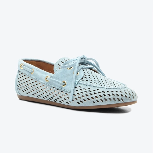 Mocassim Harper Azul Camurça