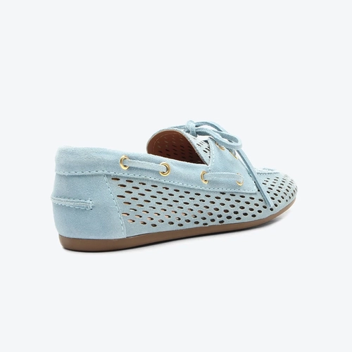 Mocassim Harper Azul Camurça