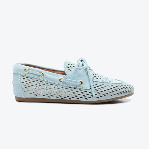 Mocassim Harper Azul Camurça