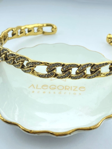 Chocker Rock Lovers Claudia Arbex Ouro Vintage