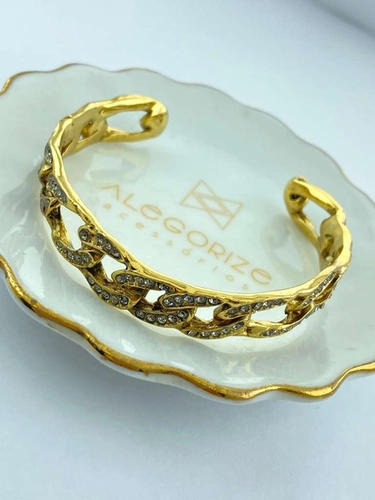 Bracelete Rock Lovers Claudia Arbex Ouro Vintage