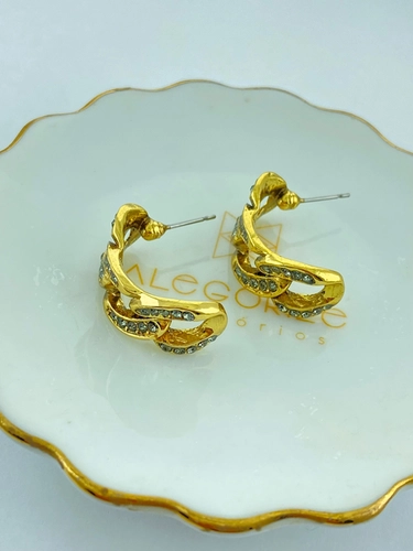 Brinco Rock Lovers Claudia Arbex Ouro Vintage