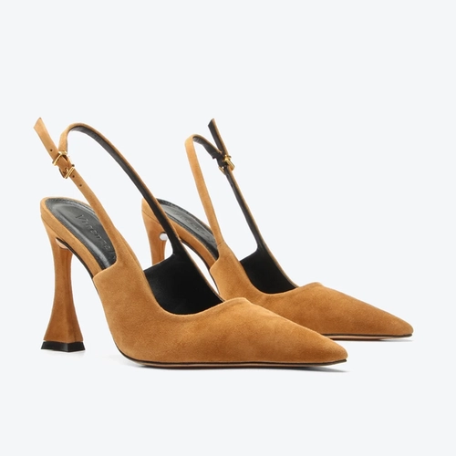 Slingback Tamara Caramelo Camurça