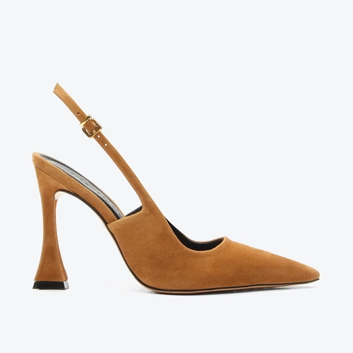 Slingback Tamara Caramelo Camurça