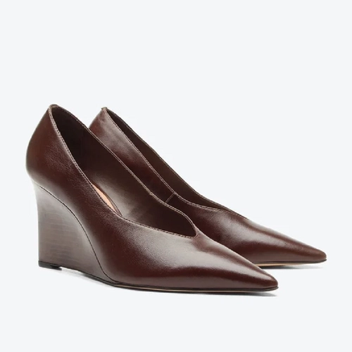 Scarpin Anabela Vitória Marrom