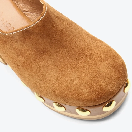 Slingback Clog Violet Caramelo Camurça