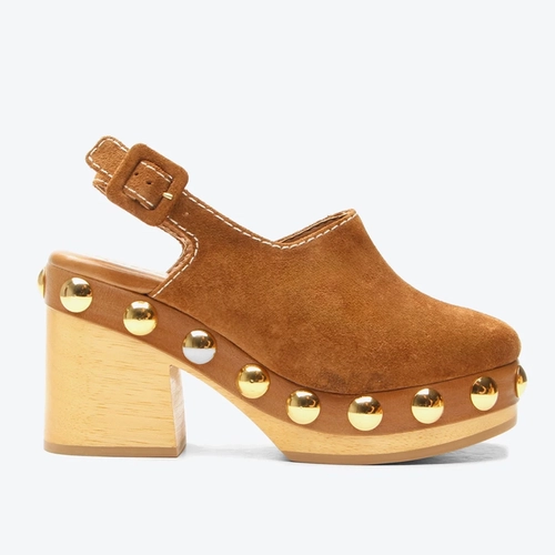 Slingback Clog Violet Caramelo Camurça