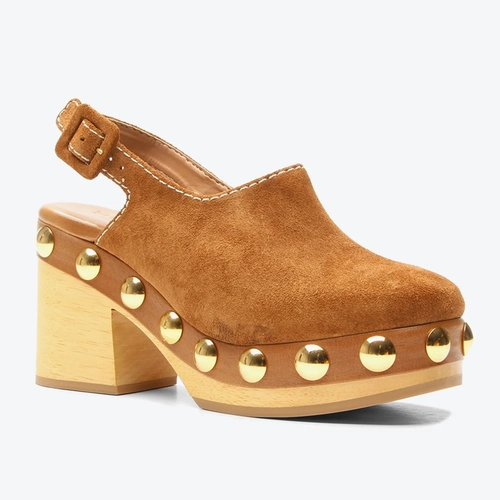 Slingback Clog Violet Caramelo Camurça