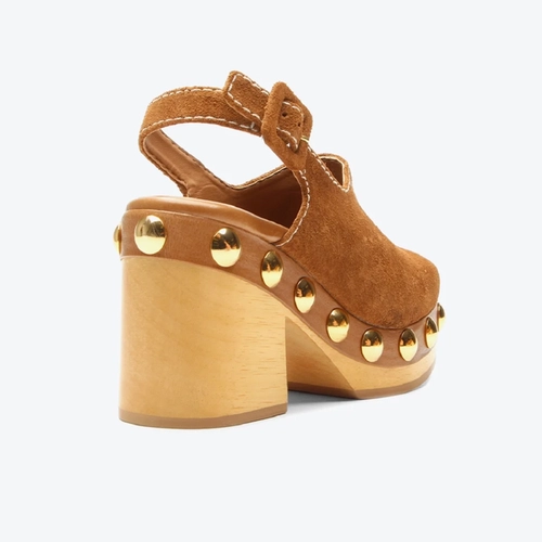 Slingback Clog Violet Caramelo Camurça