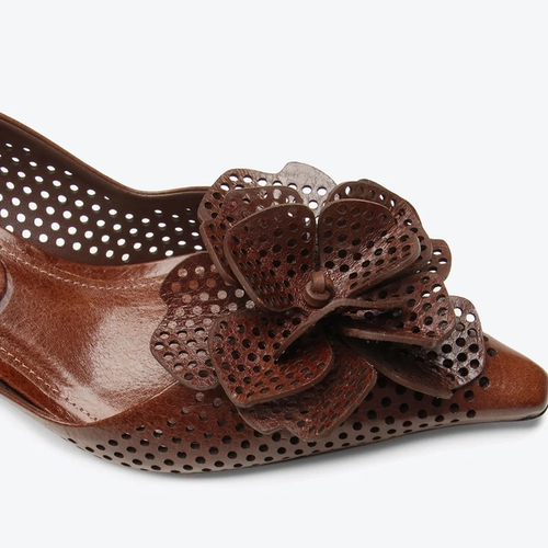 Slingback Bella Marrom Flor
