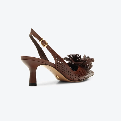 Slingback Bella Marrom Flor