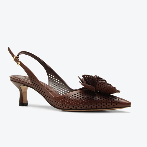 Slingback Bella Marrom Flor