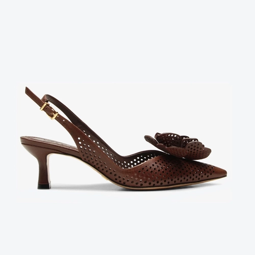 Slingback Bella Marrom Flor