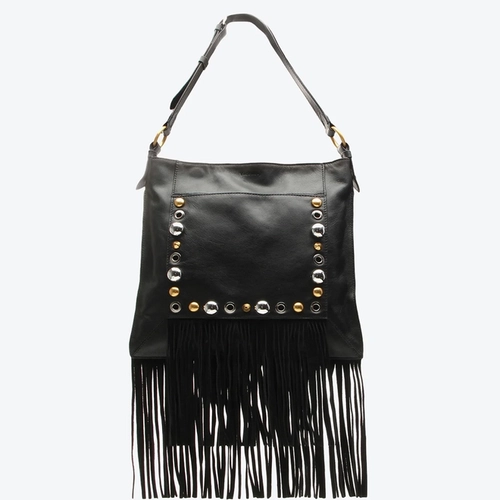 Bolsa Tiracolo Carolina Média Preto Franjas