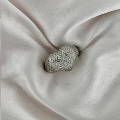 Anel de Dedinho Coração Microcravejado